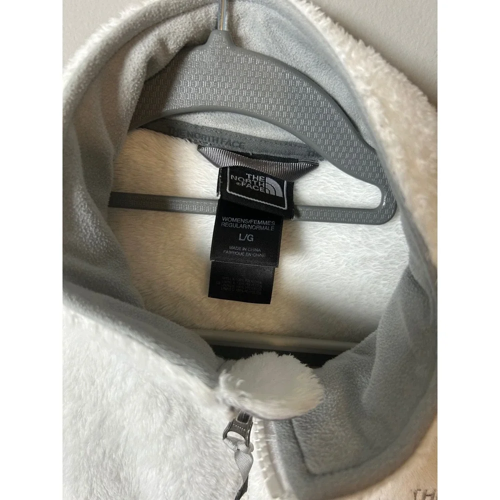 The North Face Osito White Full Zip Fleece Jacket Womens Large Mock Neck Soft - Picture 4 of 4